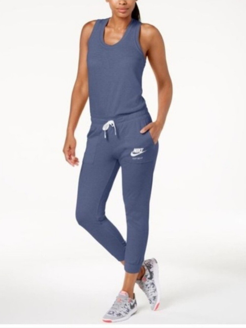 Nike Women's Vintage Jumpsuit, Blue,              Size Large, GUC